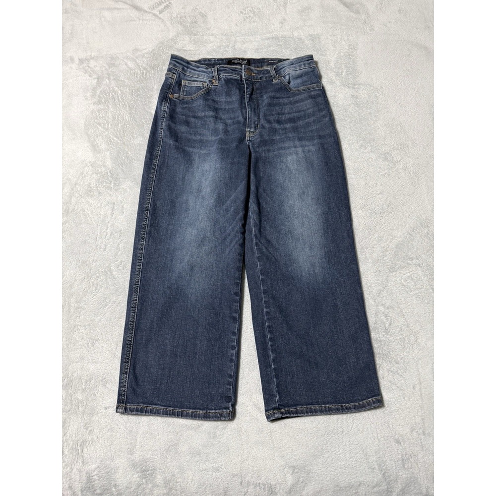 Judy Blue Jeans Womens 15 Wide Leg Crop High Rise Blue Denim 32x23
